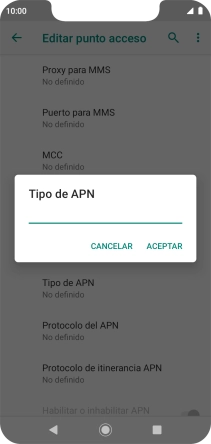 Introduce default y pulsa ACEPTAR. Introduce default y pulsa ACEPTAR.