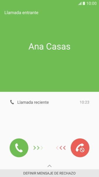 Pulsa el icono de responder llamadas y arrástralo hacia la derecha. Pulsa el icono de responder llamadas y arrástralo hacia la derecha.