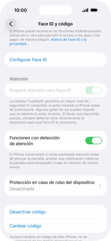 Pulsa Desactivar código e introduce el código de seguridad. Pulsa Desactivar código e introduce el código de seguridad.