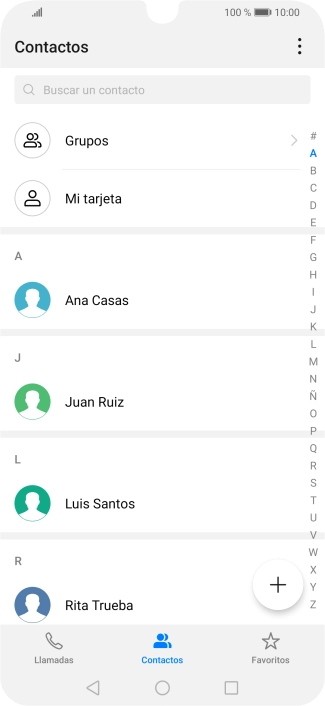 Pulsa el contacto deseado. Pulsa el contacto deseado.