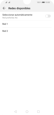 Si quieres seleccionar la red de forma automática, pulsa el indicador junto a Si quieres seleccionar la red de forma automática, pulsa el indicador junto a