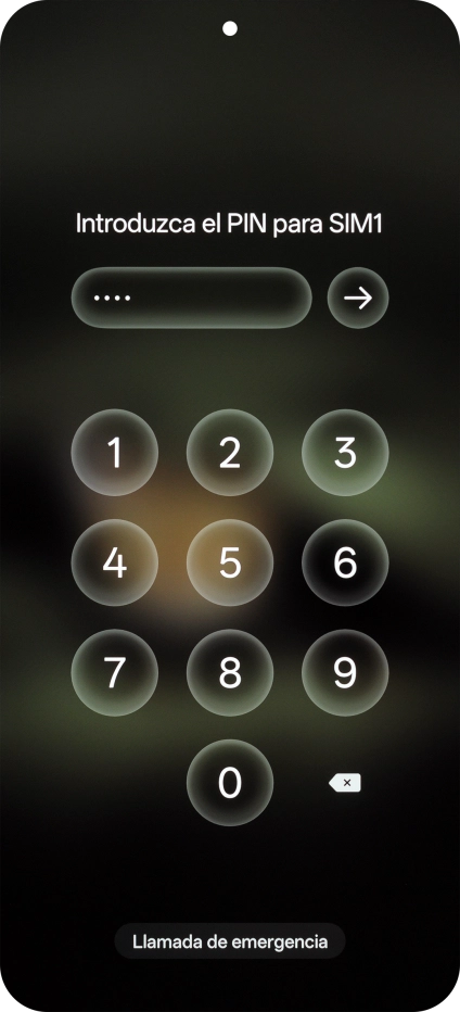 Si lo solicita el teléfono, introduce el código PIN y pulsa la flecha hacia la derecha. Si lo solicita el teléfono, introduce el código PIN y pulsa la flecha hacia la derecha.