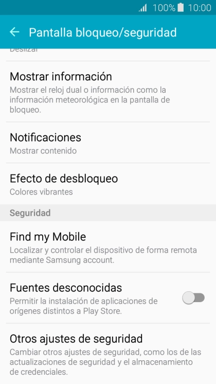 Pulsa Otros ajustes de seguridad.