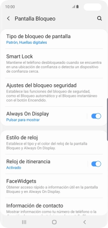 Pulsa Tipo de bloqueo de pantalla e introduce el código de seguridad actual. Pulsa Tipo de bloqueo de pantalla e introduce el código de seguridad actual.