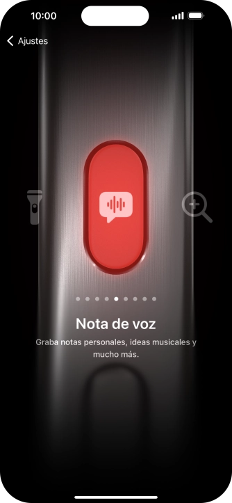 Desliza el dedo hacia la derecha o hacia la izquierda por la pantalla para seleccionar la función deseada. Desliza el dedo hacia la derecha o hacia la izquierda por la pantalla para seleccionar la función deseada.