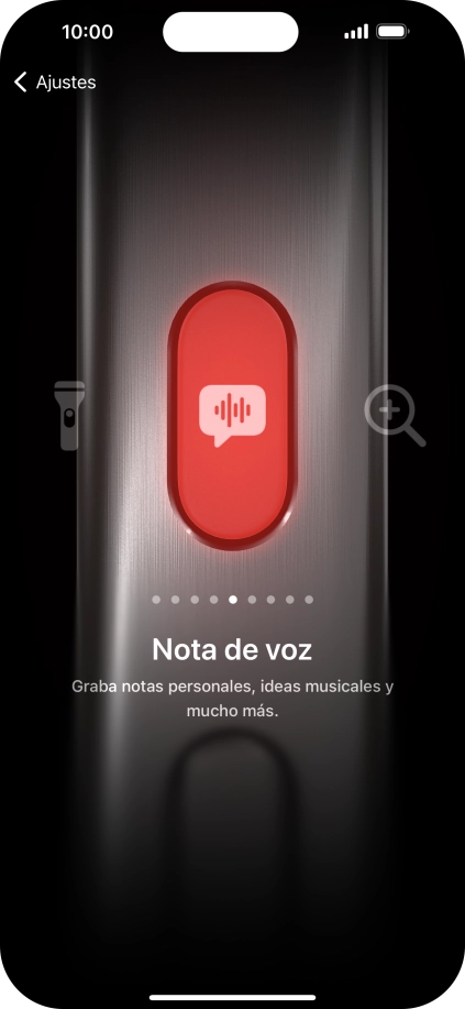 Desliza el dedo hacia la derecha o hacia la izquierda por la pantalla para seleccionar la función deseada. Desliza el dedo hacia la derecha o hacia la izquierda por la pantalla para seleccionar la función deseada.