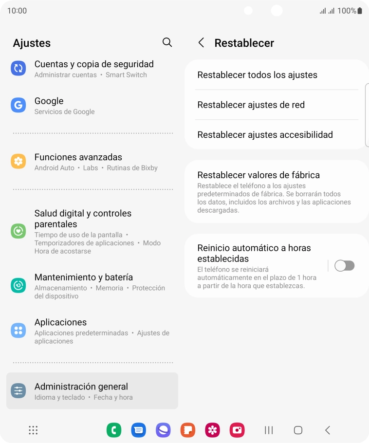 Pulsa Restablecer valores de fábrica. Pulsa Restablecer valores de fábrica.