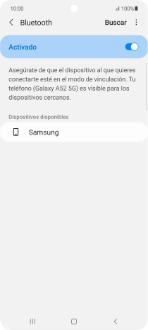 Pulsa el dispositivo Bluetooth deseado y sigue las indicaciones de la pantalla para vincular el dispositivo al teléfono. Pulsa el dispositivo Bluetooth deseado y sigue las indicaciones de la pantalla para vincular el dispositivo al teléfono.