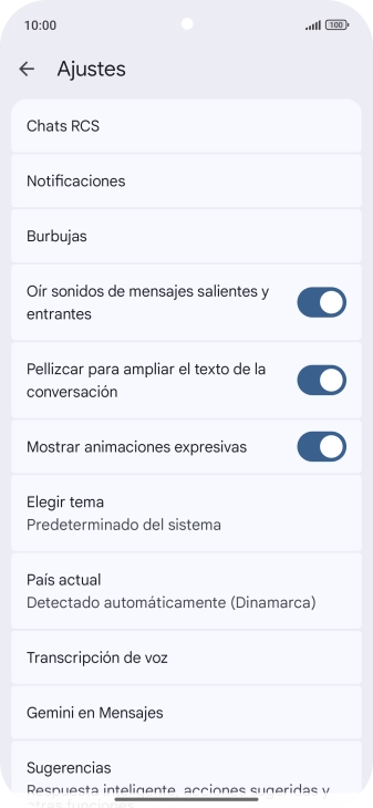 Pulsa Gemini en Mensajes. Pulsa Gemini en Mensajes.