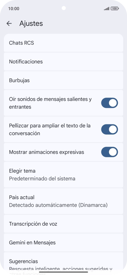 Pulsa Gemini en Mensajes. Pulsa Gemini en Mensajes.