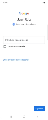Pulsa Introduce tu contraseña e introduce la contraseña de tu cuenta de Google.