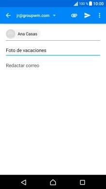 Pulsa en el campo de escritura y escribe el texto del correo electrónico. Pulsa en el campo de escritura y escribe el texto del correo electrónico.