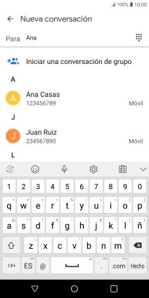 Pulsa el contacto deseado. Pulsa el contacto deseado.