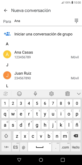 Pulsa el contacto deseado. Pulsa el contacto deseado.