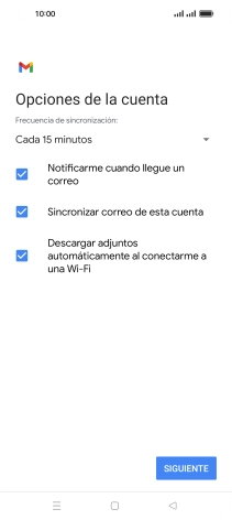 Si aparece en la pantalla esta imagen, tu cuenta de correo electrónico ha sido reconocida y configurada automáticamente. Sigue las indicaciones de la pantalla para introducir más información y terminar la configuración.