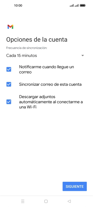 Si aparece en la pantalla esta imagen, tu cuenta de correo electrónico ha sido reconocida y configurada automáticamente. Sigue las indicaciones de la pantalla para introducir más información y terminar la configuración.