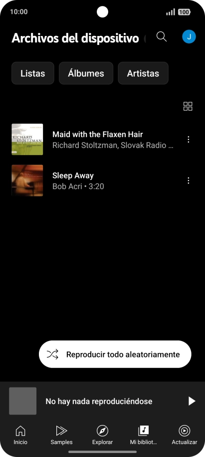 Pulsa el archivo de música deseado. Pulsa el archivo de música deseado.