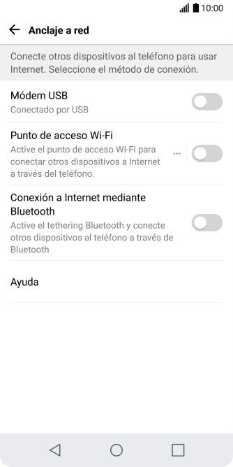 Pulsa Punto de acceso Wi-Fi. Pulsa Punto de acceso Wi-Fi.