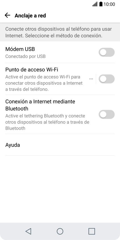 Pulsa Punto de acceso Wi-Fi. Pulsa Punto de acceso Wi-Fi.
