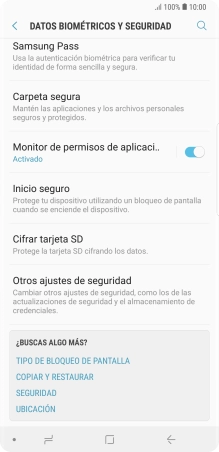 Pulsa Otros ajustes de seguridad. Pulsa Otros ajustes de seguridad.