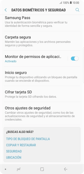 Pulsa Otros ajustes de seguridad. Pulsa Otros ajustes de seguridad.