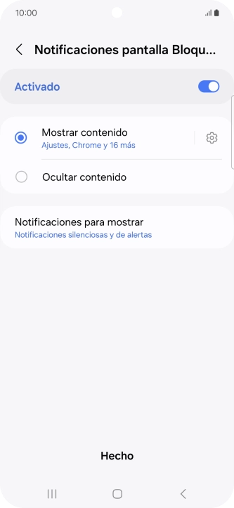 Pulsa los ajustes deseados para activarlos o desactivarlos. Pulsa los ajustes deseados para activarlos o desactivarlos.