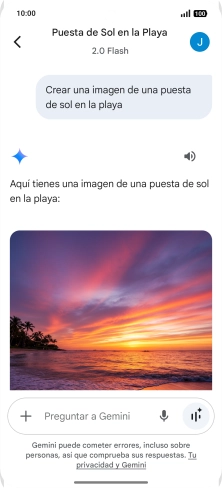 También puedes pedir a Gemini que genere una fotografía partiendo de tu descripción. También puedes pedir a Gemini que genere una fotografía partiendo de tu descripción.