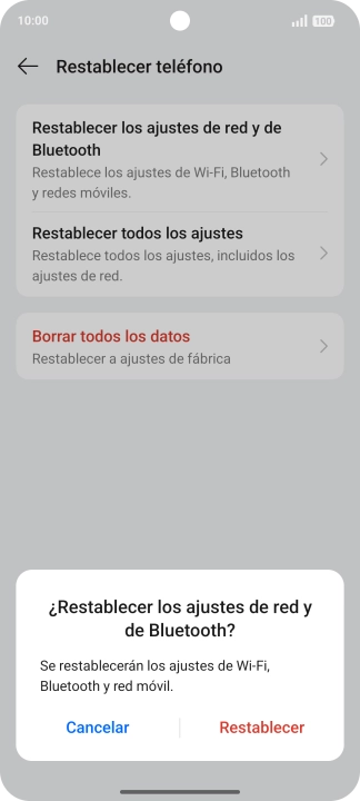 Pulsa Restablecer.