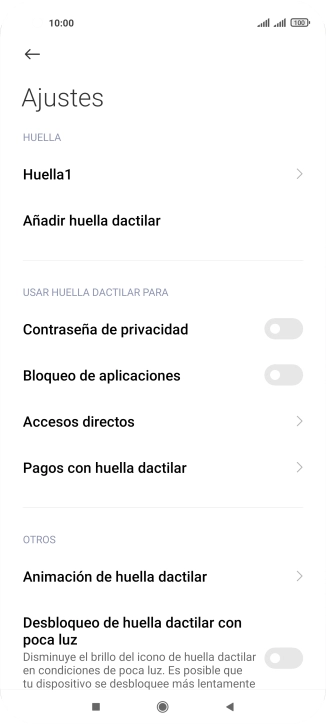 Pulsa el indicador junto a los ajustes deseados para activarlos o desactivarlos. Pulsa el indicador junto a los ajustes deseados para activarlos o desactivarlos.