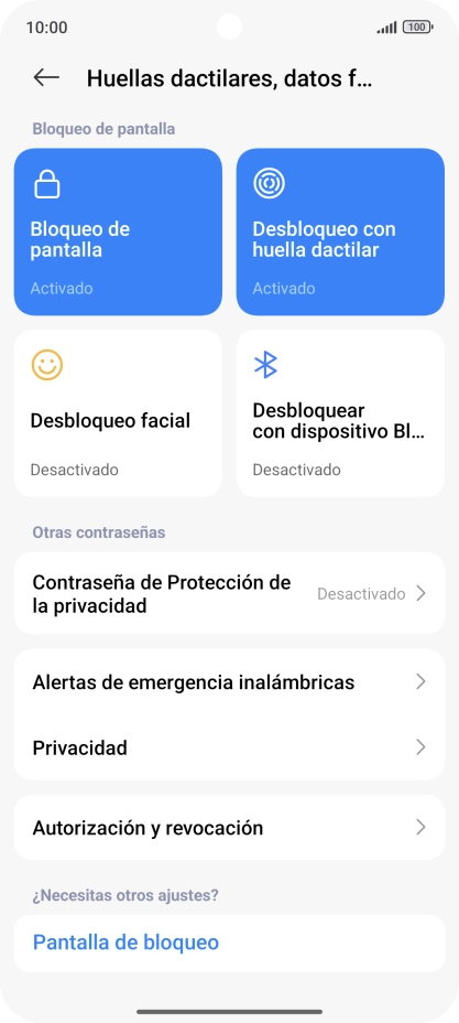 Pulsa Bloqueo de pantalla. Pulsa Bloqueo de pantalla.