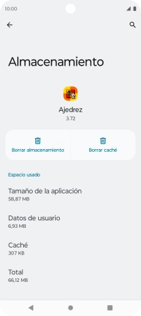 Pulsa Borrar caché.