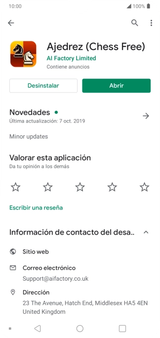 Pulsa Desinstalar.