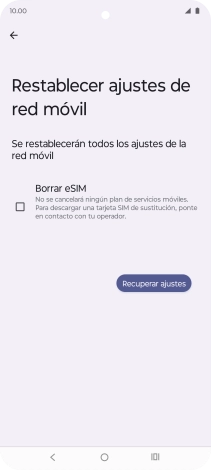 Pulsa Recuperar ajustes. Pulsa Recuperar ajustes.