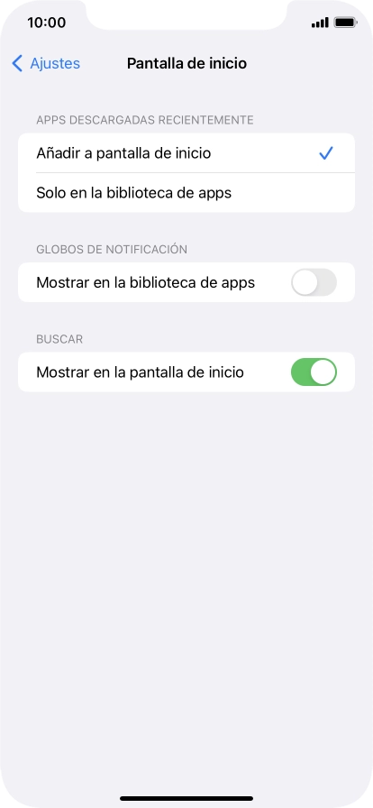 Para añadir nuevas apps descargadas a la pantalla de inicio y a la biblioteca de apps, pulsa Añadir a pantalla de inicio. Para añadir nuevas apps descargadas a la pantalla de inicio y a la biblioteca de apps, pulsa Añadir a pantalla de inicio.