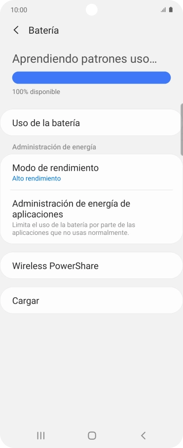 Pulsa Modo de rendimiento. Pulsa Modo de rendimiento.