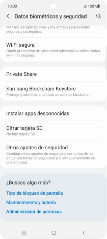 Pulsa Otros ajustes de seguridad. Pulsa Otros ajustes de seguridad.