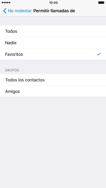 Pulsa el ajuste deseado para seleccionar qué contactos te pueden llamar cuando la función de Pulsa el ajuste deseado para seleccionar qué contactos te pueden llamar cuando la función de