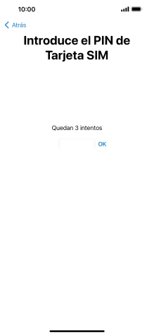 Si es necesario desbloquear la tarjeta SIM, introduce el código PIN y pulsa OK. Si es necesario desbloquear la tarjeta SIM, introduce el código PIN y pulsa OK.