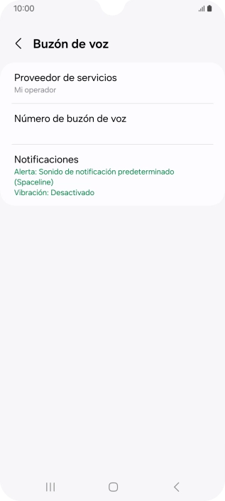Pulsa Número de buzón de voz. Pulsa Número de buzón de voz.