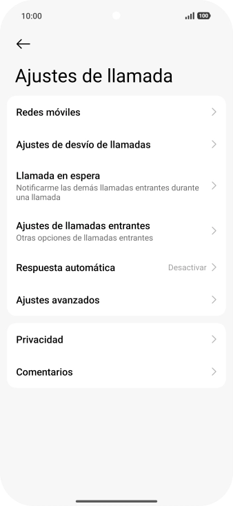 Pulsa Ajustes de desvío de llamadas. Pulsa Ajustes de desvío de llamadas.