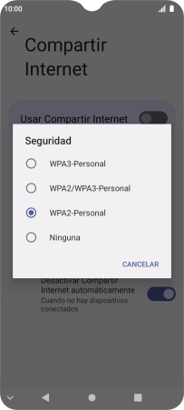 Pulsa WPA3-Personal para proteger la conexión wifi con una contraseña. Pulsa WPA3-Personal para proteger la conexión wifi con una contraseña.