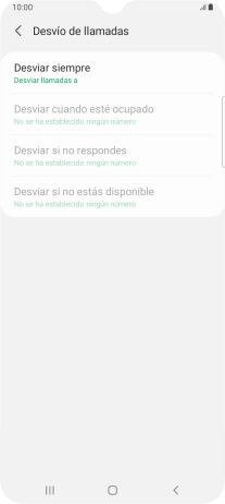 Pulsa el tipo de desvío deseado. Pulsa el tipo de desvío deseado.