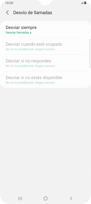 Pulsa el tipo de desvío deseado. Pulsa el tipo de desvío deseado.