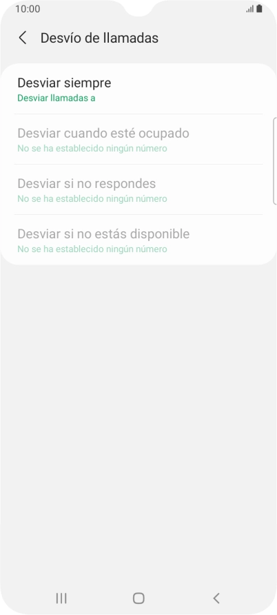 Pulsa el tipo de desvío deseado. Pulsa el tipo de desvío deseado.