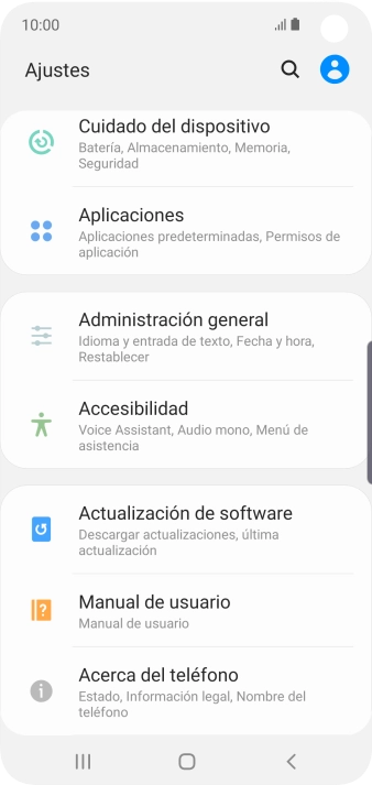 Pulsa Actualización de software.