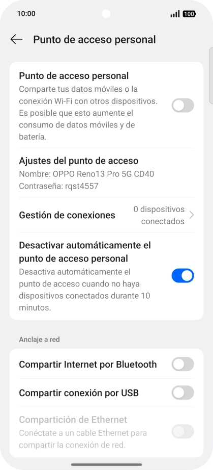 Pulsa Ajustes del punto de acceso. Pulsa Ajustes del punto de acceso.