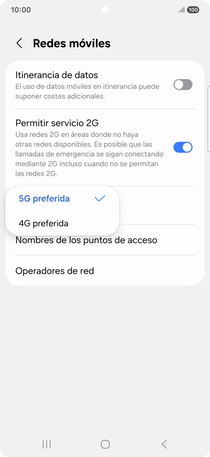Pulsa el tipo de red deseado. Pulsa el tipo de red deseado.