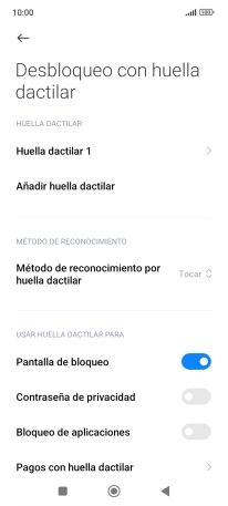 Pulsa  el indicador junto a los ajustes deseados para activarlos o desactivarlos.