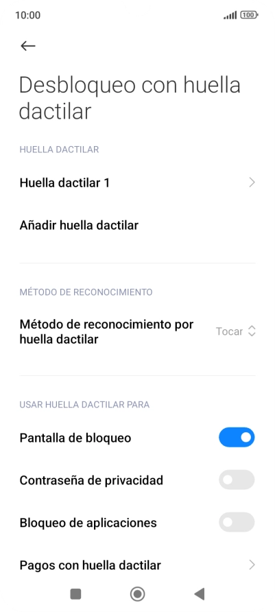 Pulsa  el indicador junto a los ajustes deseados para activarlos o desactivarlos.