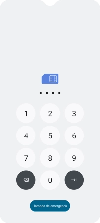 Si tu tarjeta SIM está bloqueada, introduce el código PIN y pulsa la flecha hacia la derecha. Si tu tarjeta SIM está bloqueada, introduce el código PIN y pulsa la flecha hacia la derecha.
